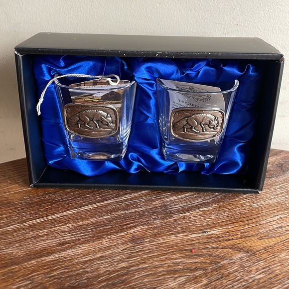 mullingar pewter fox glass set cocktail - Picture 1 of 2